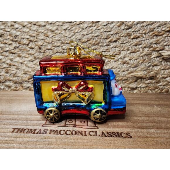 Vtg. Thomas Pacconi Blown Glass Christmas 2003 5 Piece Train Set Ornaments Boxed - Picture 11 of 13